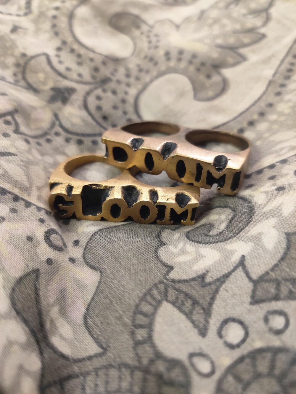 Doom & Gloom Rose Gold Knuckle Rings Goth Punk Approx. Size 7